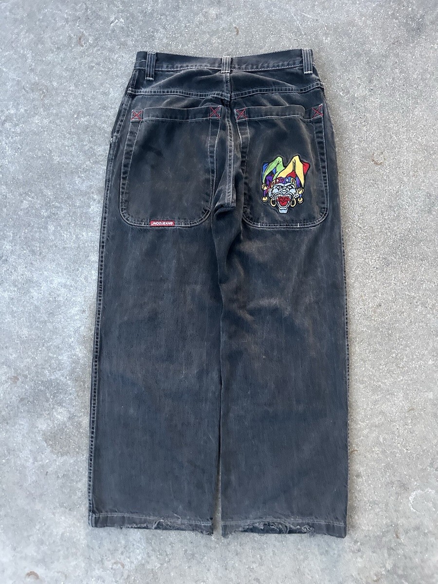Vintage 00s Faded Black JNCO Jesters Jeans Grail Size 32x30 Vintage 00s Faded Black JNCO Jesters Jeans Grail Size 32x30