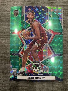 2021-22 Mosaic Evan Mobley National Pride Green Prizm Rookie RC #258 Cavaliers