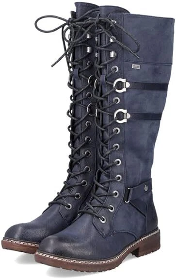 Rieker Women Blue Lace up Boots 4732