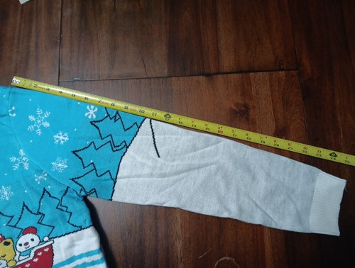 Hello Kitty Christmas Sweater Teens Girls Juniors Size XL Blue White Pullover - Picture 5 of 6