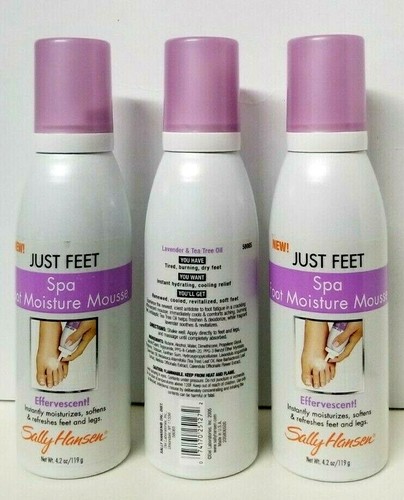 3 pezzi SALLY HANSEN JUST FEET SPA Mousse idratante piedi effervescente 4,2 once ciascuna - Foto 3 di 4