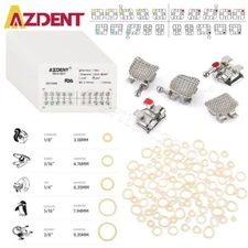 AZDENT Dental Orthodontic Brackets Braces/Zoo Pack Elastics atex Rubber Bands