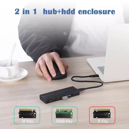 Mobile External SSD Adapter Case M.2 NVME SATA M-Key B+M Key Type-C Hub - Picture 7 of 15