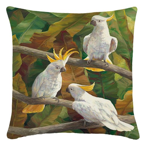 Macaw Bird Tropical Jungle Leaves Throw Pillow Cover Parrot Accent Cushion Case - Picture 16 of 60