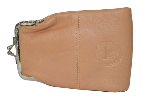 Funda para llevar humo de cigarrillos de cuero beige crema con cremallera billetera de bolsillo - Imagen 7 de 9