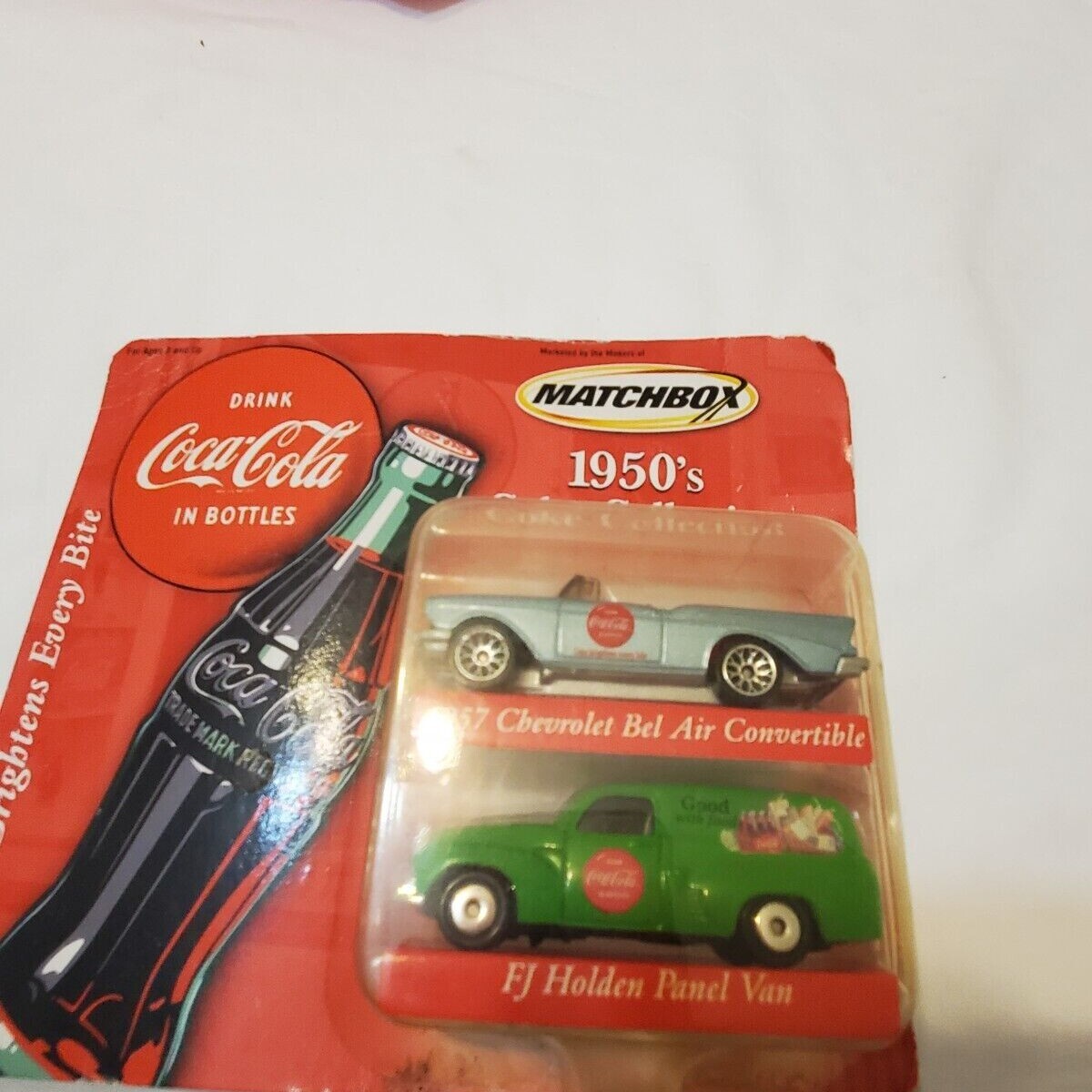 Coca Cola VTG Matchbox 1950 Coke Collection w 2 VTG Cars