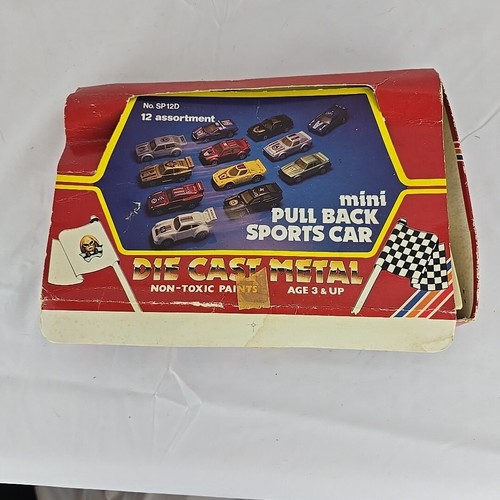 Vintage Diecast Metall Mini Pull Back Sportwagen mit Box NICHT KOMPLETT - Bild 2 von 11