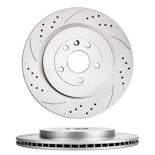 345mm Rear Drilled Disc Rotors & Brake Pads Kit For Ford Flex 2012 2013-2019 - Picture 9 of 13