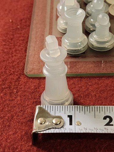 Glass Chess/Checker Set Clear And Frosted Pieces Glass Board 71101 ASG - Picture 6 of 11