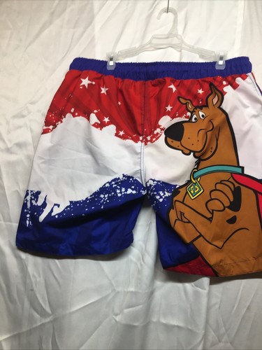 Scooby-doo Badehose Erwachsene Herren Strandshorts Patriotischer Held Netzfutter Large - Bild 9 von 13