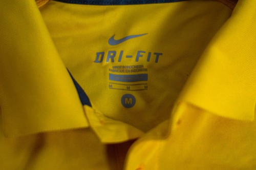 Yellow Nike LSU Dri-Fit Men Polo Shirt Size Medium Gold Purple Tiger Team School - Picture 3 of 7