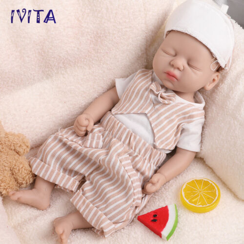 IVITA 15''Lifelike Silicone Reborn Doll Handmade Sleeping Baby Boy Kids Gifts - Picture 2 of 12