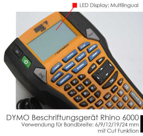 Dymo Rhino 6000 Industrie Étiqueteuse Imprimante D'Étiquettes + 1x Ruban Neuf - Picture 2 of 7