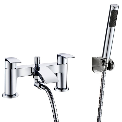 LIBRA WATERFALL BATHROOM CHROME BATH FILLER SHOWER & BASIN MIXERS + FREE WASTE - Picture 18 of 39