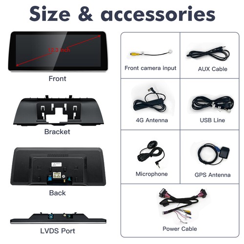 12.3" Carplay Screen Car Stereo WIFI GPS NAVI 4+32G For BMW 5 Series F10/11 CIC - Bild 13 von 15
