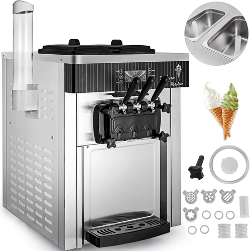 VEVOR Kommerzielle Softeismaschine Eiscreme Speiseeismaschine 3 Flavor 20-28 L/h - Bild 1 von 12