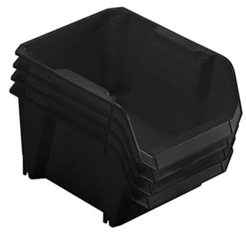 STST55304B 4 Count # 3 9" Black Poly Storage Bins - Pack of 2 (8 Bins) - Picture 2 of 2