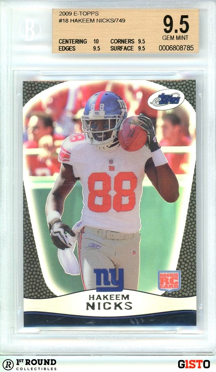 Hakeem Nicks RC BGS 9.5: 2009 e-Topps Rookie Card Gisto /749