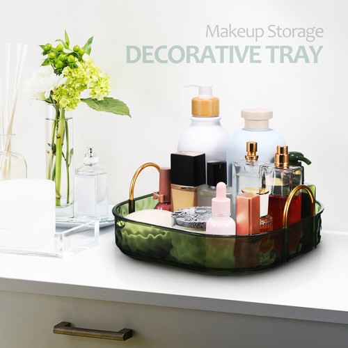 Makeup Organizer Tray Rotatable Storage Tray Vanity Tray Cosmetics Display Case - Picture 6 of 11