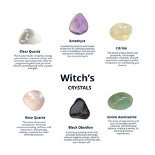 WITCHES CRYSTALS Set, Healing Stones, Gemstone, Witchcraft, Wiccan, Wicca L