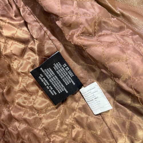 Cole Haan Moto Lederjacke Damen XS Hickory gefüttert Flügelkragen Langarm - Bild 7 von 9