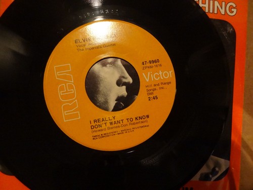 Elvis Presley - 45 RPM - There Goes My Everything / I Really Don't Want To W/PS - Picture 5 of 6