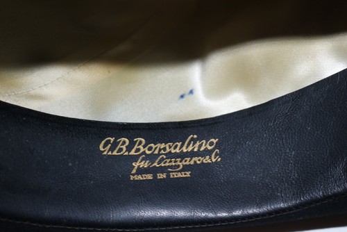 Borsalino Lazzaro San Remo vintage black fedora hat 7 1/8 - Picture 10 of 11