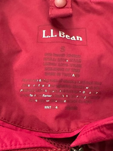 LL Bean Windbreaker Regenjacke Mantel Kapuze Damen S Small Magenta Reißverschluss & Verschlüsse - Bild 4 von 7