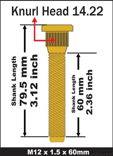 60mm Long Extended Wheel Studs Fit Lexus LS400 m12x1.5x60 K:14.22 10pc Year 1990 - Picture 4 of 4