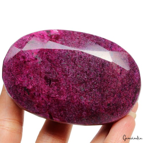 1400 kt natürlicher rosa roter Rubin oval facettierte Erde abgebaut lose Madagaskar Edelstein - Bild 2 von 6