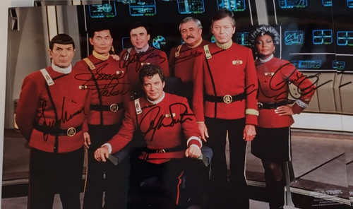 Foto brillante firmada por Star Trek Final Frontier 2001 Shatner Takei Nimoy Nickols - Imagen 3 de 6