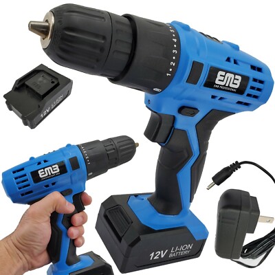 EMB 12V Household Lithium Battery Cordless Drill Driver Power Electric Drill