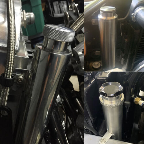 2"x15" Polished Stainless Steel Radiator Coolant Overflow Catch Puke Tank 24OZ - Picture 10 of 10