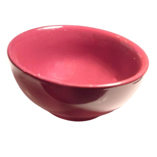 Ceramic Cranberry Red Small Bowl Cereal Soup Serving - Picture 1 of 4
