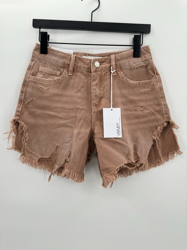 Vervet Rebecca High Rise Shorts Women’s Size XS Distressed Raw Hem NEW - Picture 2 of 8