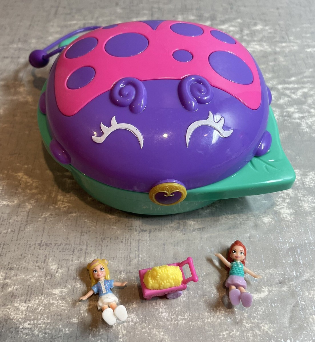 Polly Pocket Pocket World Lil Ladybug Garden Compact With 2 Dolls and Cart eBay