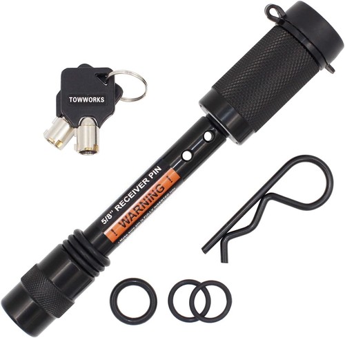 Towworks 79630 Keyed Alike Hitch Pin Lock, 16 Mm Diameter Locking Pin with Doubl - Picture 6 of 11