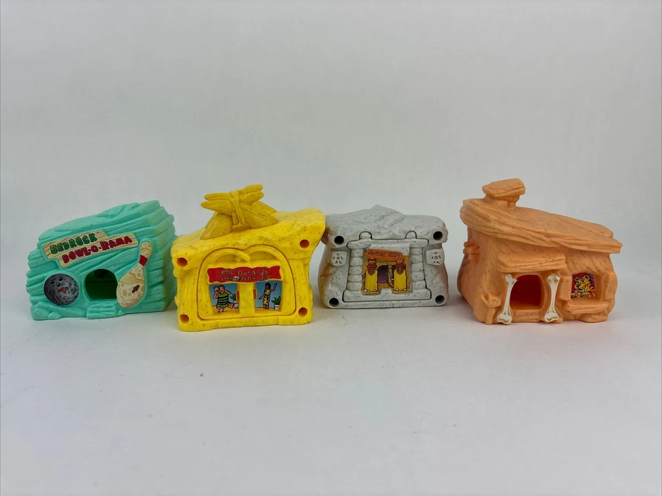 Lote de personajes de juguete vintage de casas y autos Mc Donald’s Happy Meal Flinstones 1993 Foto 2 de 4