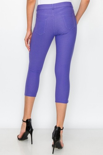 Womens 5 Pocket Capri Jeggings Stretchy Pant Jeans Leggings Plus Size Available - Picture 96 of 103