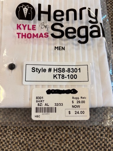 NWT Henry Segal Kyle Thomas Shirt Men L 16 - 16.5 32/33 White Wait Staff Server - Picture 5 of 5