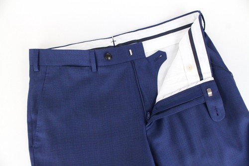 Costume Lazio Pour Homme UK38L Bleu Coupe Slim collection Mélange 2 Pièces Classique Laine