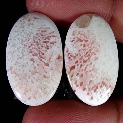 NATURAL PINK SCOLECITE DESIGNER MIX PAIR CABOCHON LOOSE GEMSPAIR PK107 - Imagen 2 de 101