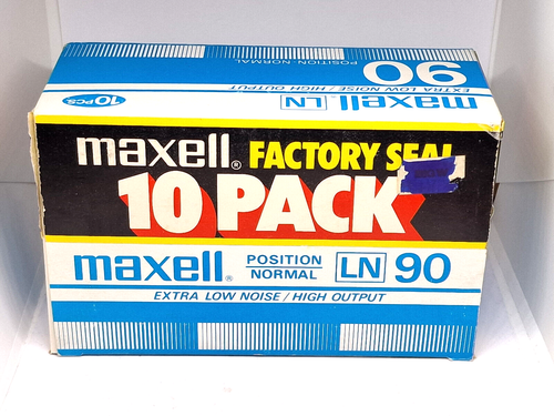 MAXELL LN 90 Made In KOREA 10pack BLANK AUDIO CASSETTE TAPE (Sealed) - Picture 2 of 9