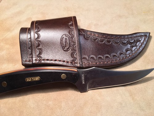 Custom Leather Crossdraw Sheath for Schrade Sharpfinger 152OTL - Picture 5 of 5