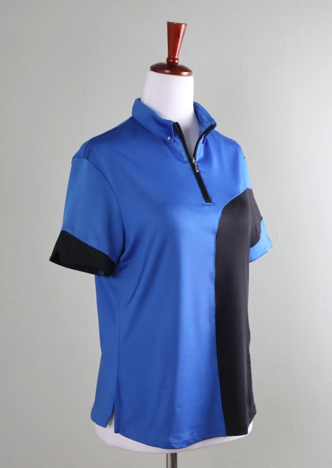 Top de golf JAMIE SADOCK $93 Slinky azul negro bloque de color 1/2 cremallera talla pequeña Foto 2 de 4