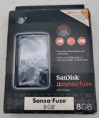 New Sandisk Sansa Fuze 8GB SDMX14R-008GK-A57 MP3 Player Sealed