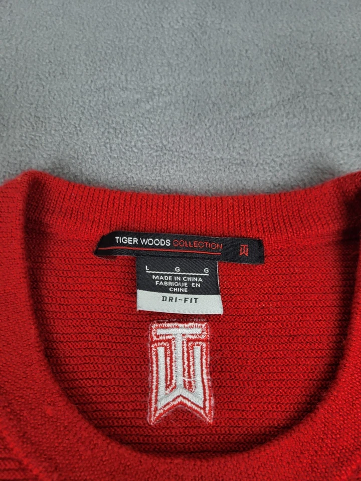 Suéter de Lana Merino Colección Tiger Woods Para Hombre L Domingo Rojo Clásico Golf Columpio Foto 3 de 4