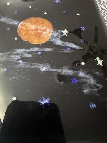 Celestial Night Sky Fused Glass Plate - Picture 7 of 7