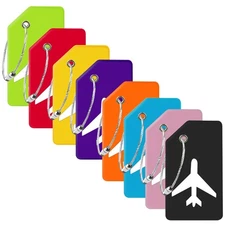 8 Pack Silicone Luggage Tag for Suitcases with Stainless Loop, TSA Approved, ...
