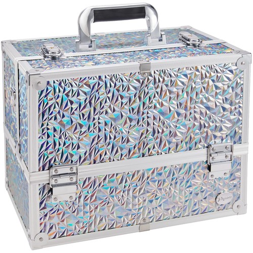 Makeup Train Case Large 6 Tray Professional Organizer Box - Cosmetic Make Up ... - Picture 1 of 7